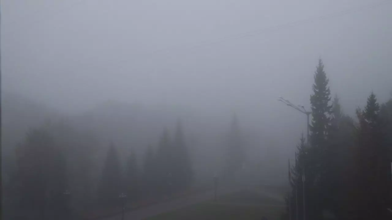 Хакасию окутал густой туман