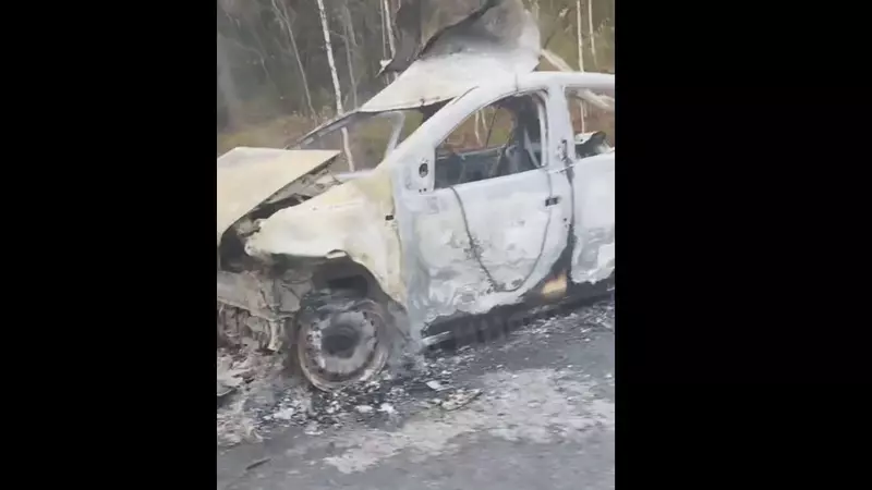 Страшное ДТП на трассе в Курагинском районе: машина сгорела, водитель погиб